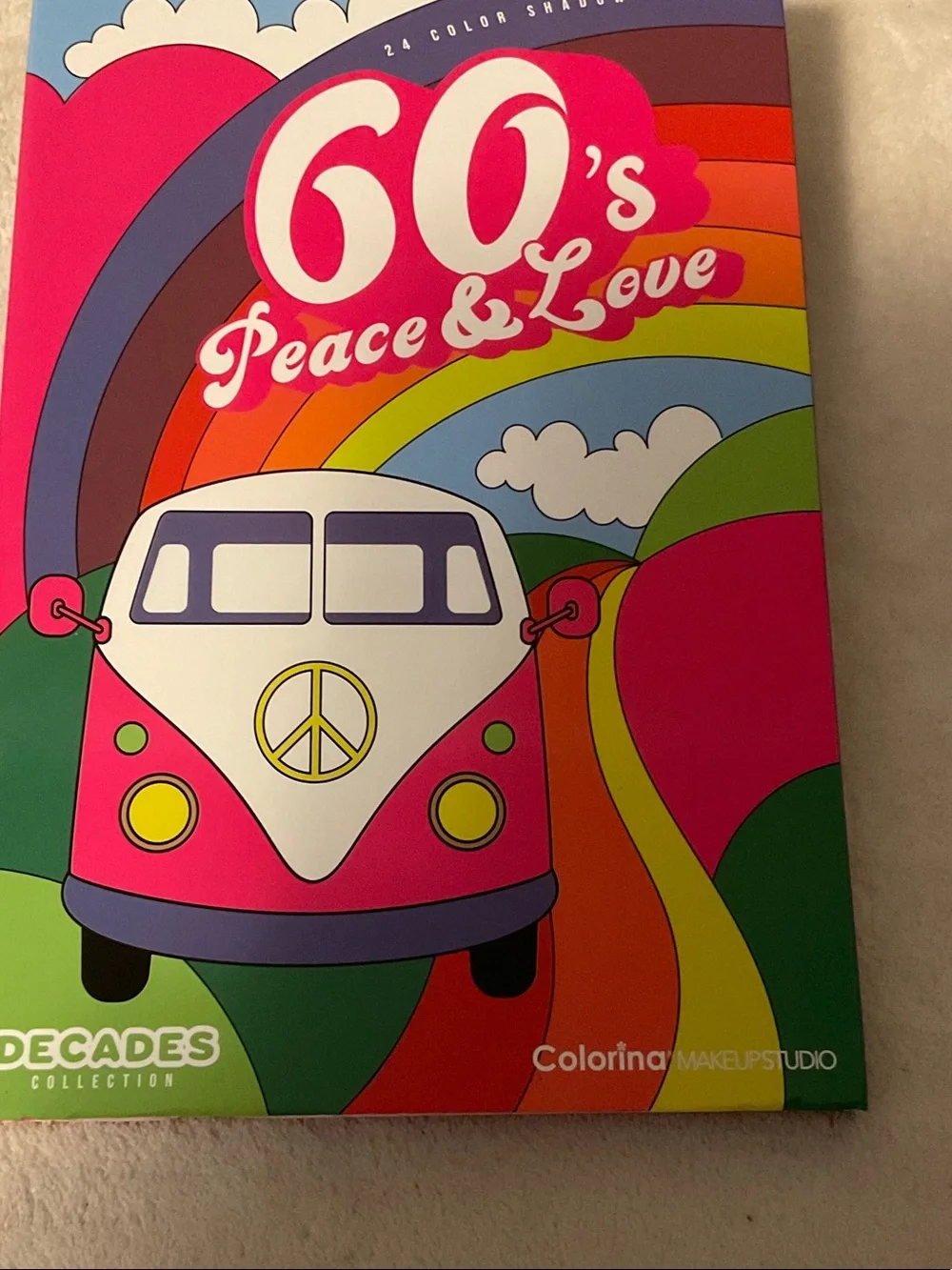60's Peace & Love Pink Retro Van Party Poster - Decades Collection